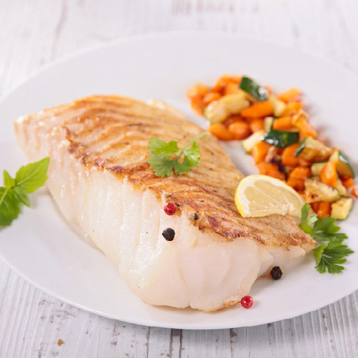 grilled fish fillet and vegetable