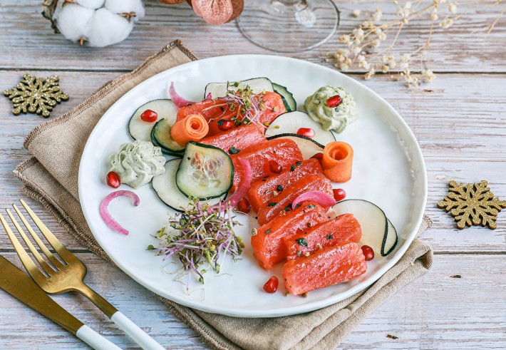 Recette Food4Good - Gravlax de Saumon sauvage MSC et pickles de légumes